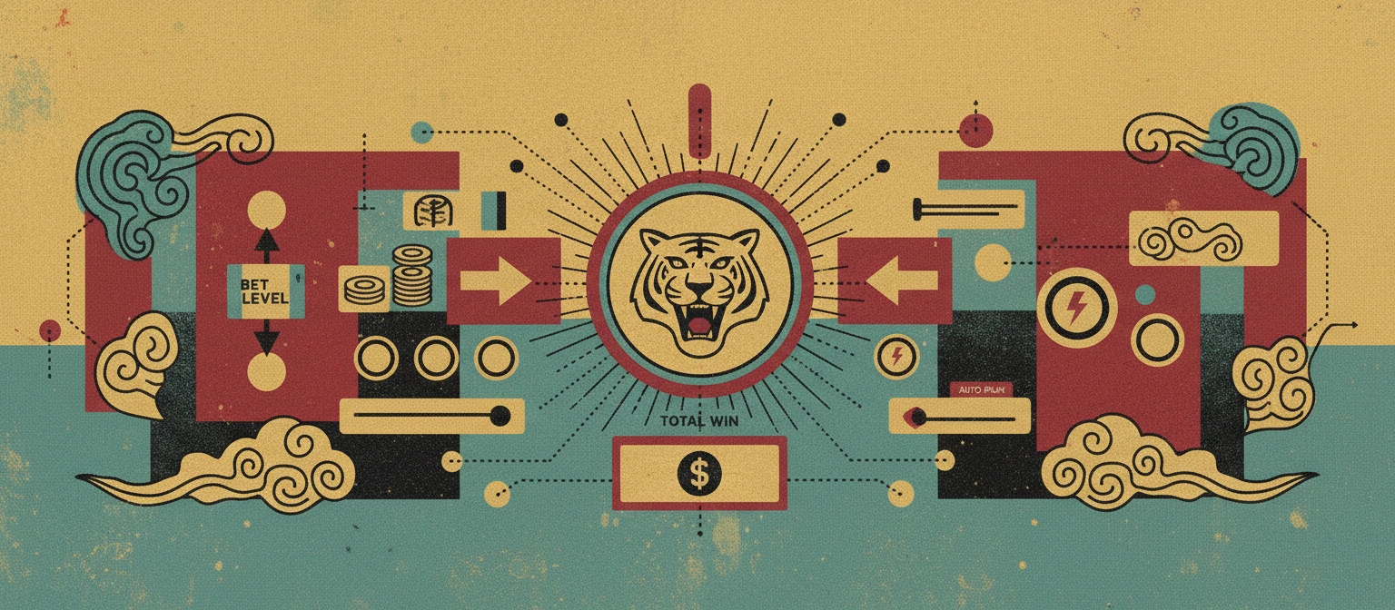 Tela do Fortune Tiger com botões de aposta e giro destacados