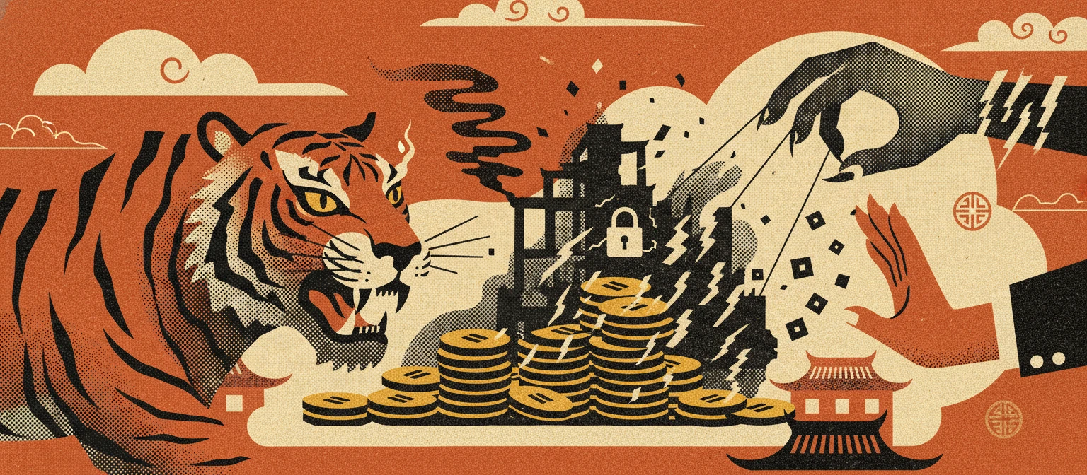 Ilustração de banca falsa do tigrinho com créditos manipulados
