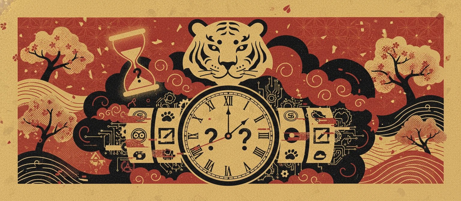Relógio sobre os rolos do Fortune Tiger ilustrando dúvida sobre horário pagante